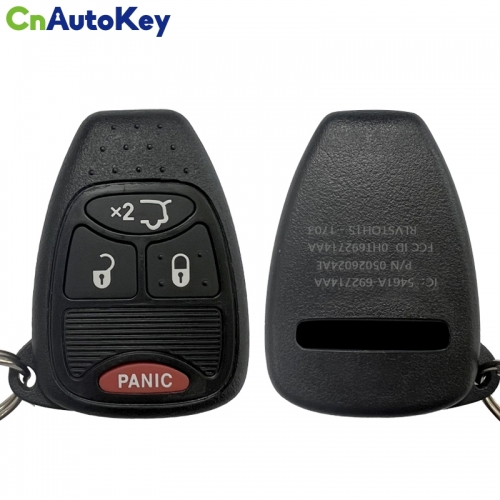 CN087053 2006-2009 Dodge Durango / 4-Button Remote Head Key / PN: 05026024AE / OHT692714AA