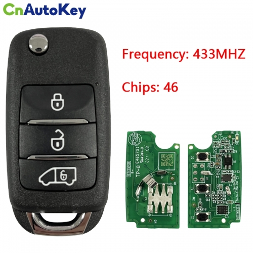 CN018130  For Ford Transit 3 button flip remote control key PK29-15K601-AA 433MHZ   46Chips