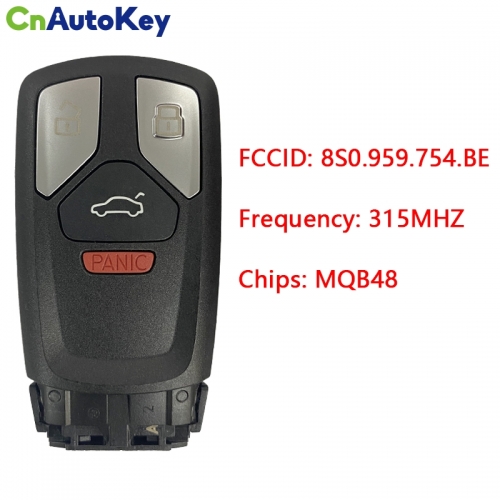CN008098   Applicable to Audi Smart Car Key Model: FS14P7.1M FCC: 8S0.959.754.BE 315MHZ MQB48 chip