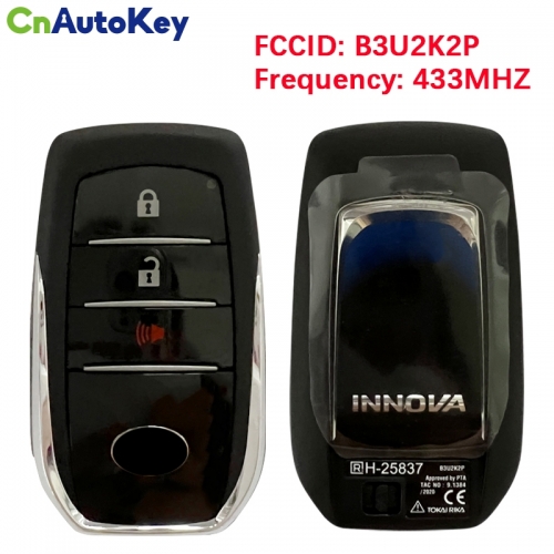CN007305  For  key Fit for Toyota INNOVA 2+1Button Smart Remote key 433MHZ FCC ID :B3U2K2P