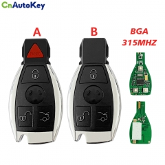 CN002098 BGA 315MHZ 3/3+1 Button Smart Remote Key Fob for Mercedes Benz A C E S Class GLK GLA W204 W212 W205 Replace Car Key Case Cover