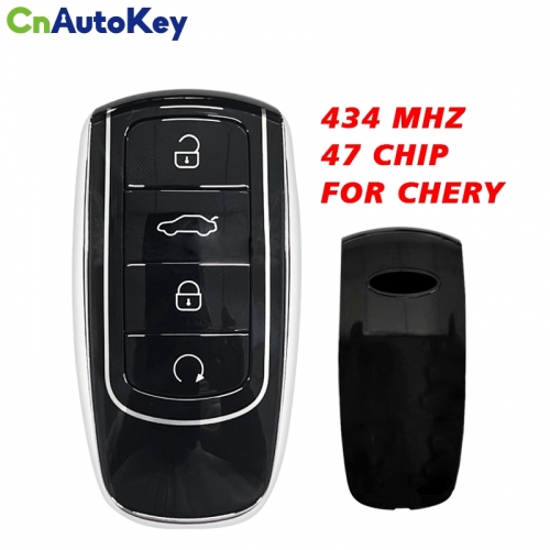 CN079010 Factory wholesale 4 button 434 Mhz 47 Chip For Chery Replacement Remote Car Keys Fob With blade key