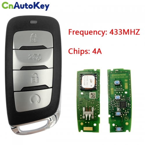 CN035015   Original brand new genuine 4A chip 433MHZ suitable for Changan CS35PLUS 2018 model 2019 smart key smart card with small key rack