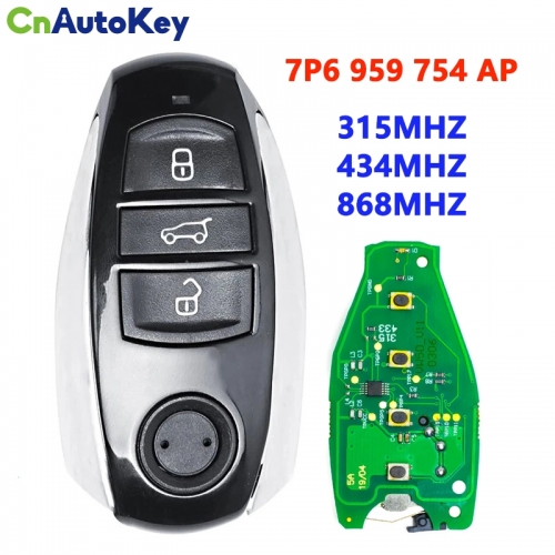 CN001140   3 Button Smart Remote Key Fob 315MHz 433MHz 7P6959754AL 868MHz 7P6 959 754 AP For Volkswagen VW Touareg 2011-2018