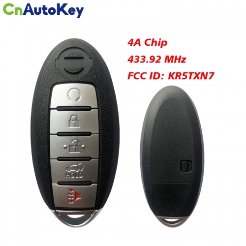 CN027082 Nissan Murano Pathfinder 5 Button Proximity Remote Smart Key Fcc KR5TXN7 Pn 285E3-9UF7A 285E3-9UF7B S180144905  4AChips