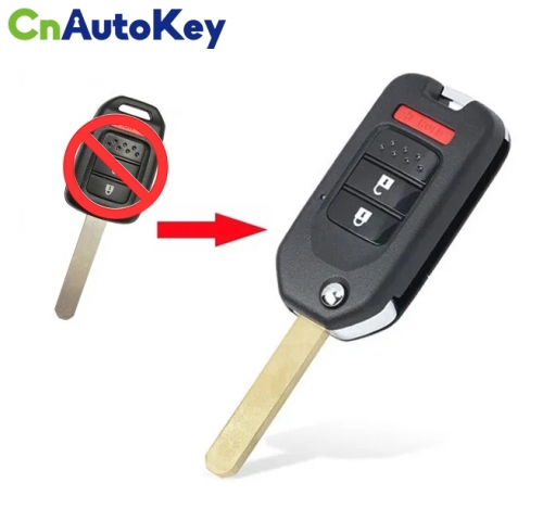 CS003051  Modified Flip Remote Key Shell Case for Honda CR-V Fit Crosstour Fob 2+1 Buttons