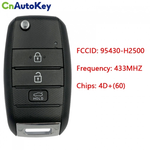CN051184  Suitable for Kia original factory intelligent remote control key FCC: 95430-H2500 433MHZ 4D+(60) chip