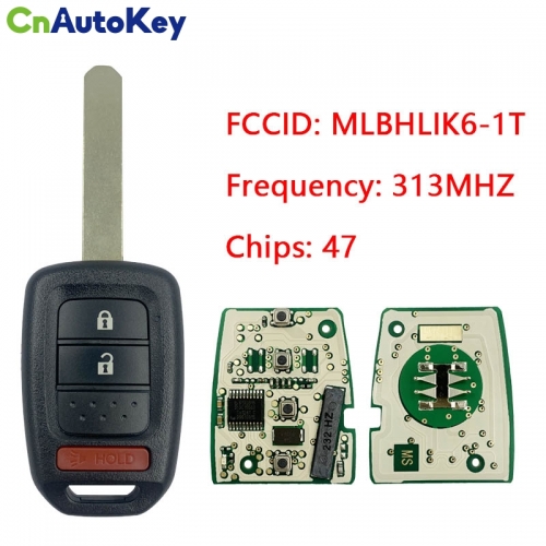 CN003117 2+1Button Remote Key Fob for Honda Crosstour CR-V 313.8 ID47 Chip FCC MLBHLIK6-1T