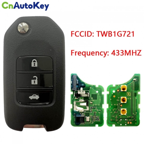 CN003158 OEM For Honda Accord 2013+ 3 buttons remote car key 433mhz 47 Chip FCC TWB1G721