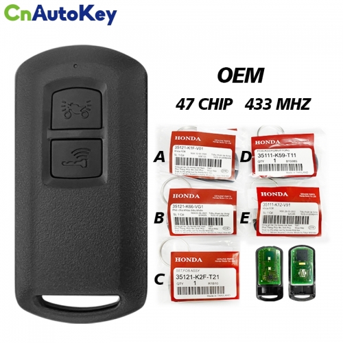 MK0027  OEM For HONDA Motor FCC K1F K66 K2F K59 K2C K12 Keyless Smart Key 433.92MHZ 47 CHIP With Package
