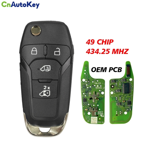 CN018139 OEM 4 Buttons For Ford filp remote control key PCF7945F 49 Chip 434.25 MHZ KK3T-15K601-AB