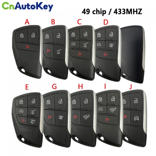 CN013028 Smart Prox Remote Car Key With 5 6 Buttons 433MHz ID49 Chip for Chevrolet Suburban Tahoe 2021 2022 Fob FCC ID: YG0G21TB2