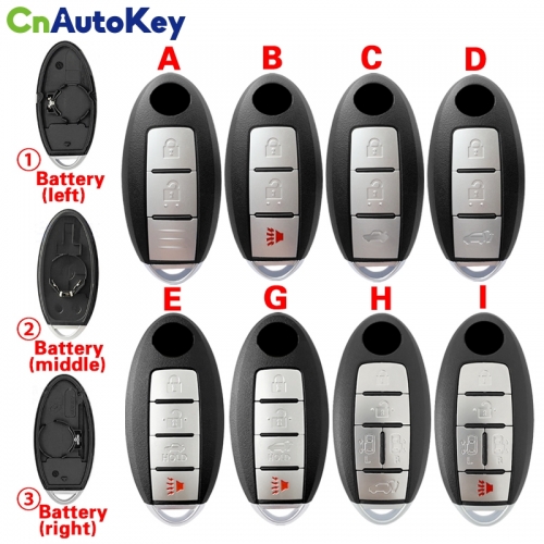 CS027030  Suitable for Nissan key casing, Nissan X-Trail Qashqai Teana Tiida smart card remote control casing replacement modification