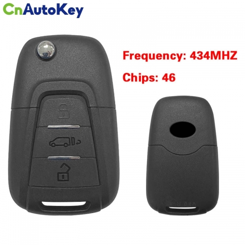 CN032005  Flip remote key 3 button 434mhz ID46 for SAIC MAXUS V80 OE number C00047250