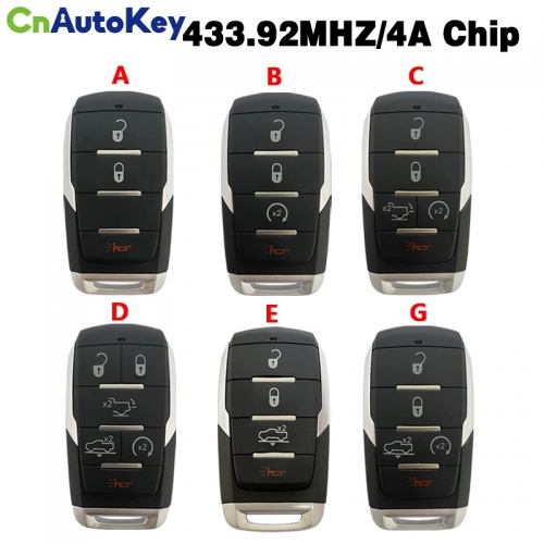 CN087044 3/4/5/6B Smart Prox Remote Key 433.92Mhz PCF7939M / HITAG AES / 4A Chip FCC ID: OHT-4882056 for Dodge Ram 1500 Pickup 2019 2020 -Aftermarket