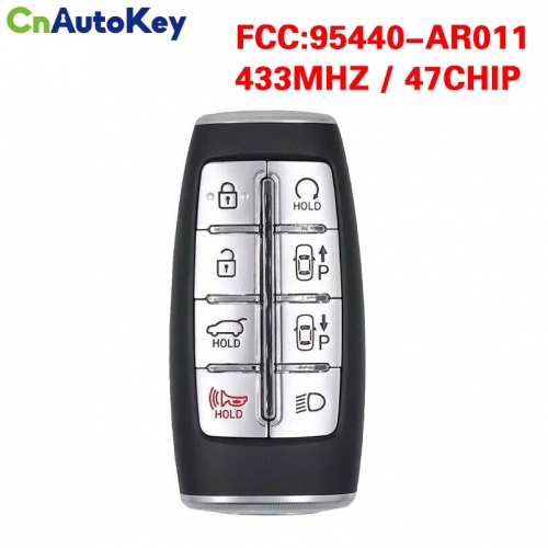 CN020291 for 2022 Hyundai Genesis GV70 7+1Buttons Smart Key FCC ID:TQ8-FOB-4F35 PN: 9544O-ARO11 CHIP: 47 433MHz