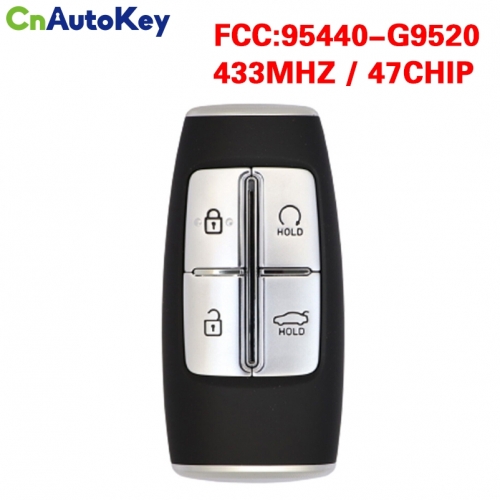 CN020301  for 2022 Hyundai Genesis G70 4Buttons Smart KeyFCC ID: TQ8-FOB-4F37 PN: 95440-G9520 CHIP: 47 433MHz