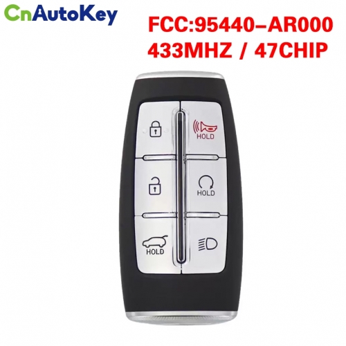 CN020296 for 2022 Hyundai Genesis GV70 5+1Buttons Smart Key FCC ID: TQ8-FOB-4F36 PN: 9544O-AR000 CHIP: 47 433MHz