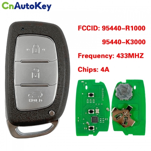 CN020305 For Hyundai HB20 2020+ 4A Chip 433Mhz Part Number 95440-R1000 95440-K3000 Remote 3 Button Smart Car Key