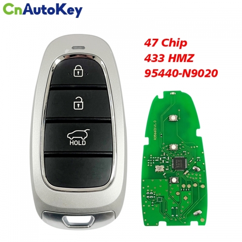CN020274 Aftermarket 3 Buttons 433MHz 47 Chip For Hyundai Tucson 2021+ Smart Key, 95440-N9020 FOB-4F25