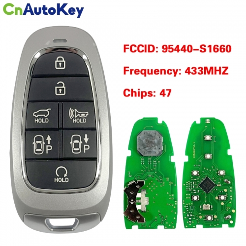 CN020262 433 MHz 47 Chip For Hyundai Santa Fe 2023 Aftermarket Smart Remote Key 6+1 Buttons 95440-S1660