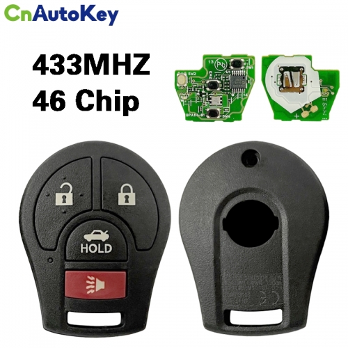 CN027022 Original 3+1 button 46 chip 433 MHZ For Nissan Replacement Remote Car Key Fob