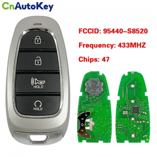 CN020271 4 Buttons 433 MHz HITAG3 ID47 Chip For Hyundai Palisade 2023 Smart Key Remote FCC ID: TQ8-FOB-4F26 P/N: 95440-S8520