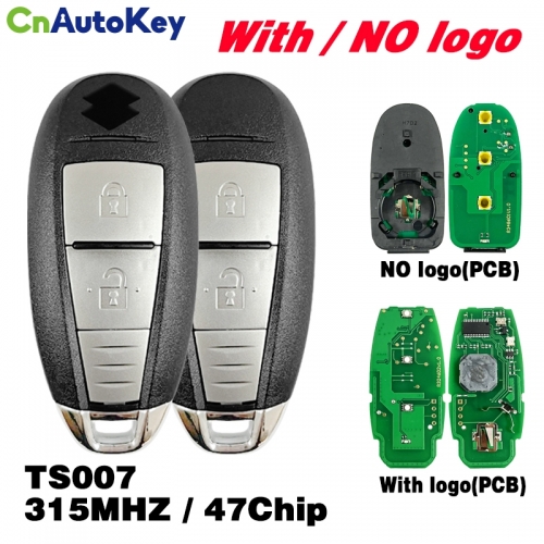CN048024  OEM Smart Remote Car Key Fob -TS007 315Mhz,  2 Buttons with ID47 Chip for Suzuki SWIFT SX4 VITARA 2010-2015