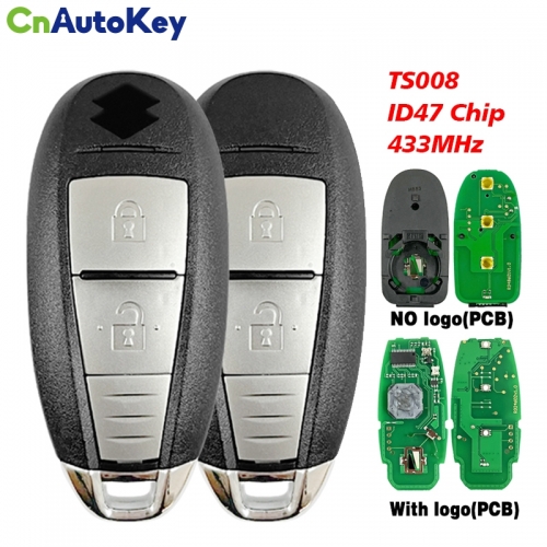 CN048015  2 Button Remote Key PCF7953 ID47 Chip 433MHz for Suzuki Swift SX4 Vitara 2010-2016  Moedi：TS008  FCC ID：5988-D731