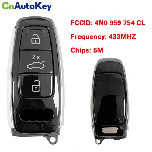 CN008068 ORIGINAL Smart Key for Audi A8 2017+ 3 Buttons 433MHz Keyless Go 4N0 959 754 CL