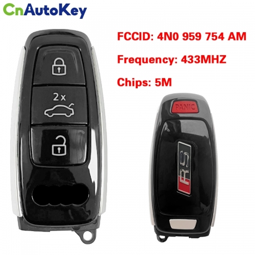 CN008116 MLB Original 3+1Button Audi RS  433 MHz 5M Chip for Audi A8 2017-2021 Smart Key Remote Control FCC ID  4N0 959 754 AM Keyless Go