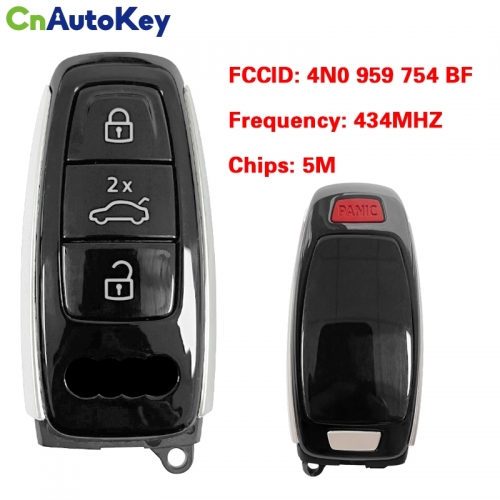 CN008127 MLB Original 3+1 Button 434 MHz 5M Chip for Audi A8 2017-2021 Smart Key Remote Control FCC ID  4N0 959 754 BF  Keyless Go