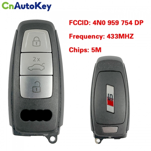 CN008120 MLB Original 3 Button Audi S 433 MHz 5M Chip for Audi A8 2017-2021 Smart Key Remote Control FCC ID  4N0 959 754 DP  Keyless Go