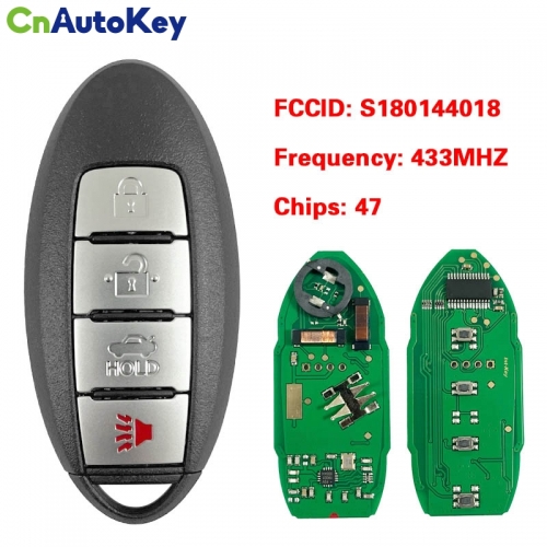 CN027062 4 Button Remote Car Key 433mhz for Nissan Altima Maxima 2013 2014 2015 ID47 Chip Continental S180144018 285E3-9HP4B / KR5S180144014