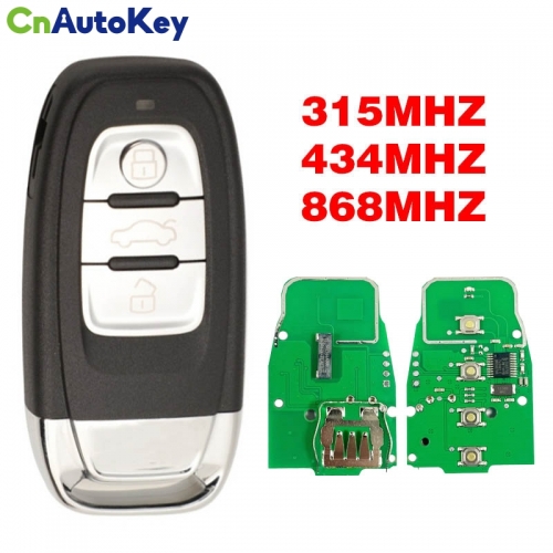 CN008016  3 Button Car Smart Card Remote Key For Audi A4 S4 A5 S5 Q5 PCF7945A 315/434/868MHZ  8T0 959 754