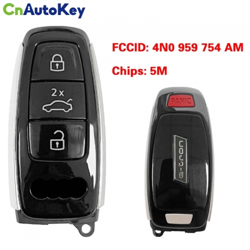 CN008133  MLB Original 3+1 Button Audi E-tron 5M Chip for Audi A8 2017-2021 Smart Key Remote Control FCC ID 4N0 959 754 AM Keyless Go