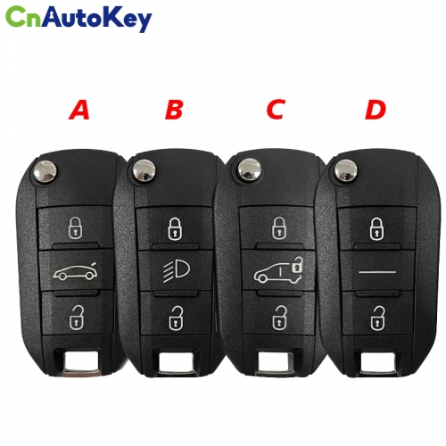 CS009052  Replacement 3 Button Remote Car Key Shell House For Citroen Peugeot 208 2008 Replace With Blade key