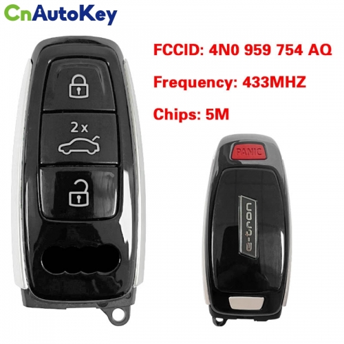 CN008132  MLB Original 3+1 Button Audi E-tron 433MHZ 5M Chip for Audi A8 2017-2021 Smart Key Remote Control FCC ID 4N0 959 754 AQ Keyless Go