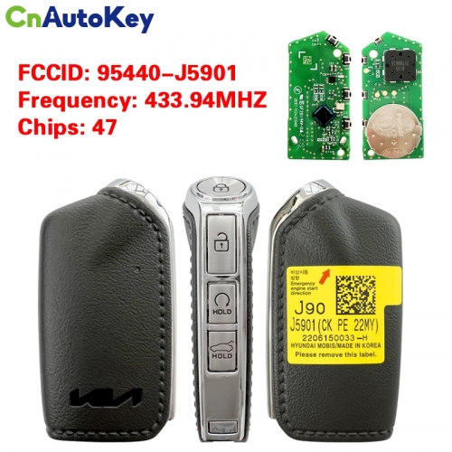 CN051190  KIA Stinger 2022 Genuine Smart Remote Key 4 Buttons Auto Start 433MHz 95440-J5901 47 Chip