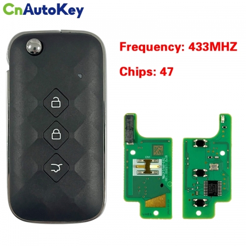 CN039002  Suitable for Wuling intelligent remote control key 3 buttons 433MHZ 47 chip