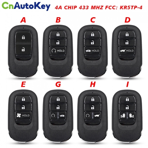 CN003163  2/3/4 Buttons For Honda New XRV CRV HRV FIT ZRV Smart Remote Car key433MHZ 4A Chip FCC ID : KR5TP-4