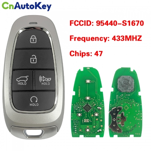 CN020309  2023-2023 Hyundai Santa Fe / 5-Button Smart Key / PN: 95440-S1670 / TQ8-FOB-4F27 (OEM)