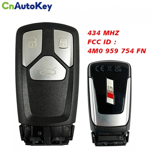 CN008164 Original 3 Buttons For Audi Remote Control key 433 Mhz  FCC ID : 4M0 959 754 FN Keyless GO