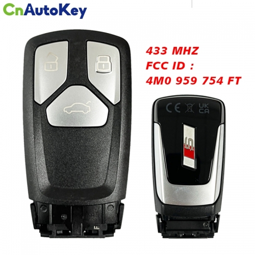 CN008163 Original 3 Buttons For Audi Remote Control key 433 Mhz  FCC ID : 4M0 959 754 FT Keyless GO