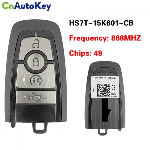 CN018123  ORIGINAL Key For Ford Raptor Frequency 868 MHz Transponder HITAG PRO Part No HS7T-15K601-CB