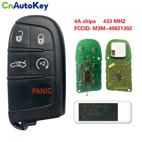 CN087024 Genuine Dodge Charger, Challenger 2019+ Smart Key, 5Buttons, M3M-40821302 HITAG AES PCF7953M, 433MHz 68394195AA Keyless Go