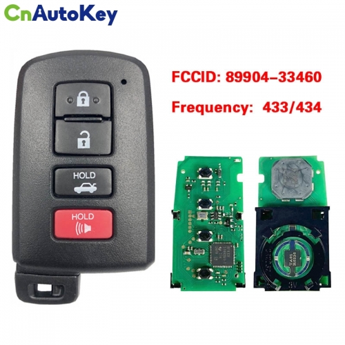 CN007086 For Toyota Camry, Avalon, Aurion Smart Key, 4Buttons, BA4EQ P1 88 DST-AES Chip, 433MHz 89904-33460 Keyless Go 61E377-0010