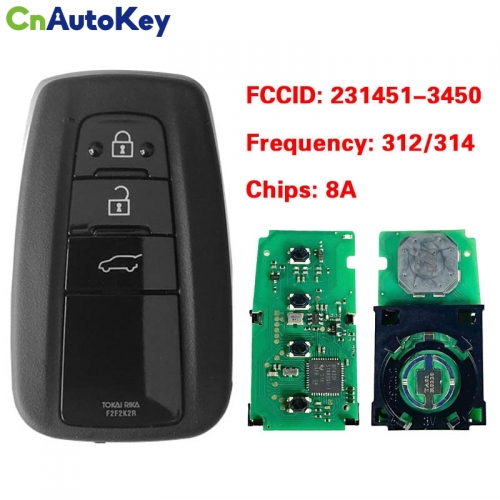 CN007299 3 Button Toyota Land cruiser Smart Key 231451-3450 P4 AA  8A Chip RF430 312/314Mhz