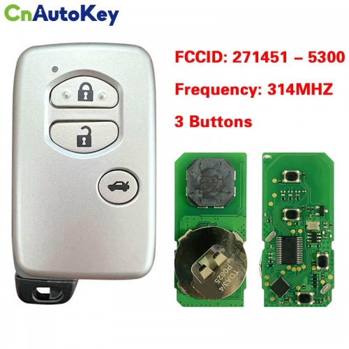 CN007273  Aftermarket 271451 - 5300 3 button smart key for Toyota 314mhz FSK