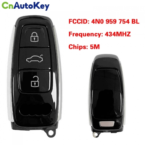 CN008192  MLB Original 3 Button 434MHZ 5M Chip for Audi A8 2017-2021 Smart Key Remote Control FCC ID 4N0 959 754 BL Keyless Go